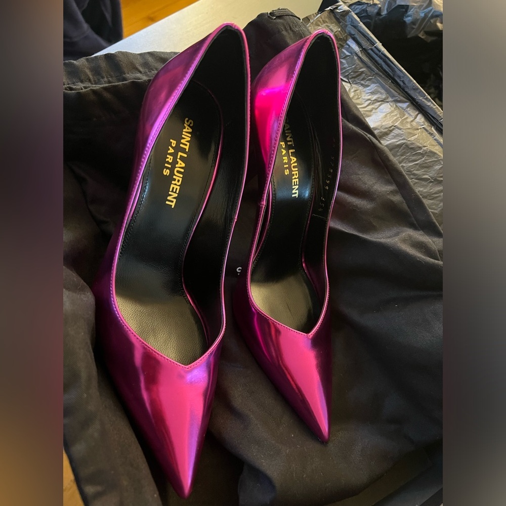 Saint Laurent - Kiki 100 Pump Vitellino Laminato - Picture 12 of 16